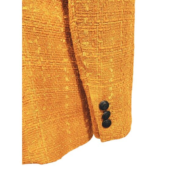 NEW Karl Lagerfeld Paris Double Breasted Tweed Blazer sz 10 Golden Orange - Picture 10 of 12